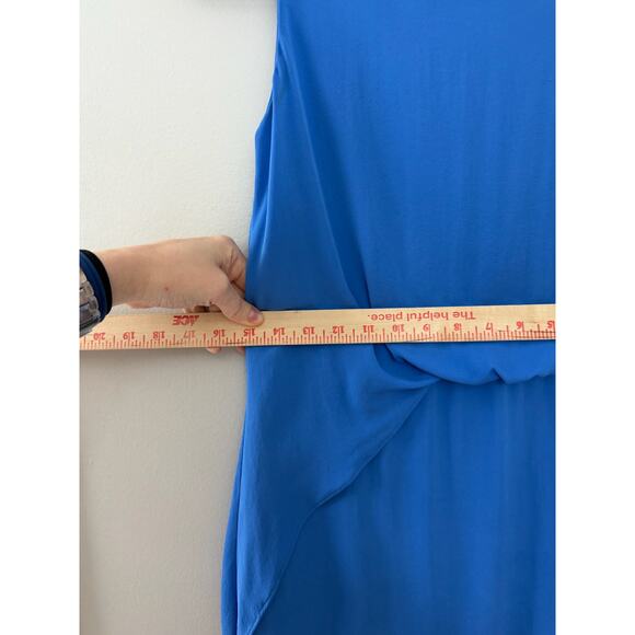 Kobi Halperin Elegant Classic Modern Silk Hailey Blue Waterfall‎ Dress S/M $398 - Picture 12 of 13